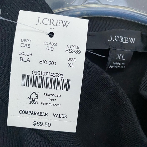 J Crew Black Mock Turtleneck, New With Tags Size XL - Picture 4 of 7